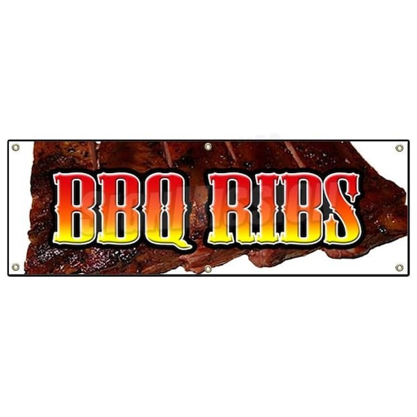 Signmission BBQ RIBS BANNER SIGN barbque bar-b-q bbq pork smoked southern Texas beef B-72 BBQ Ribs - main